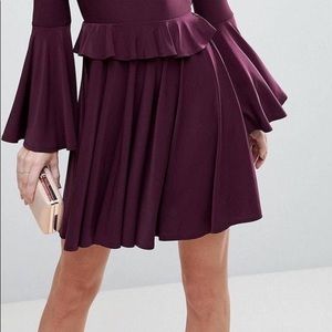 ASOS Dresses - Skinny Ruffle Open Back Mini Skater Dress ASOS Dresses - Skinny Ruffle Open Back Mini Skater Dress
